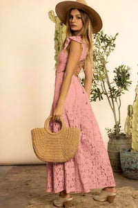 Blue Buttercup - Rose Lace Flutter Sleeve Jumpsuit