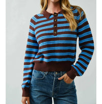 Aaron & Amber - Half-button Polo Sweater