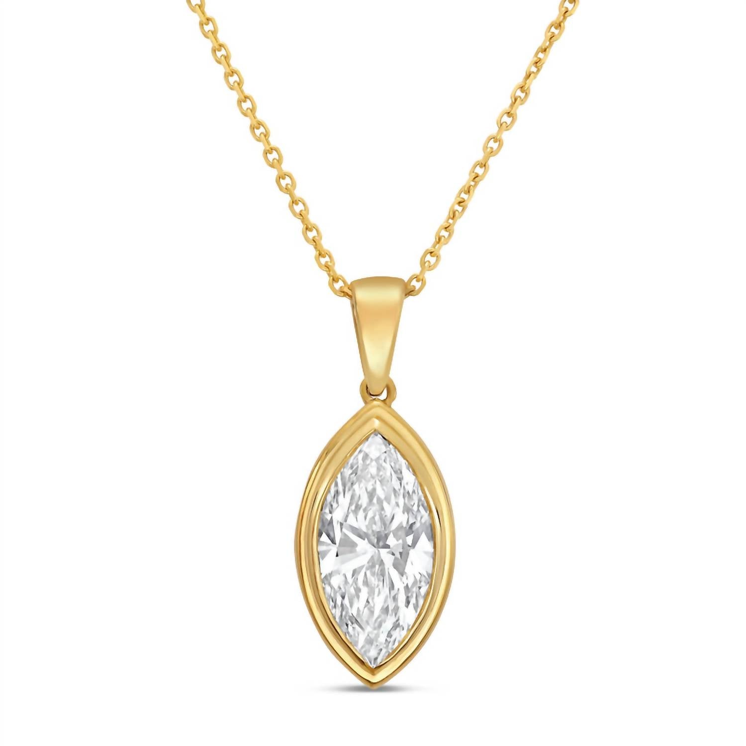 Diana M Jewels - Women's Marquise Lab-Grown Diamond Pendant Necklace (4.00 Ct) - Signature Plus