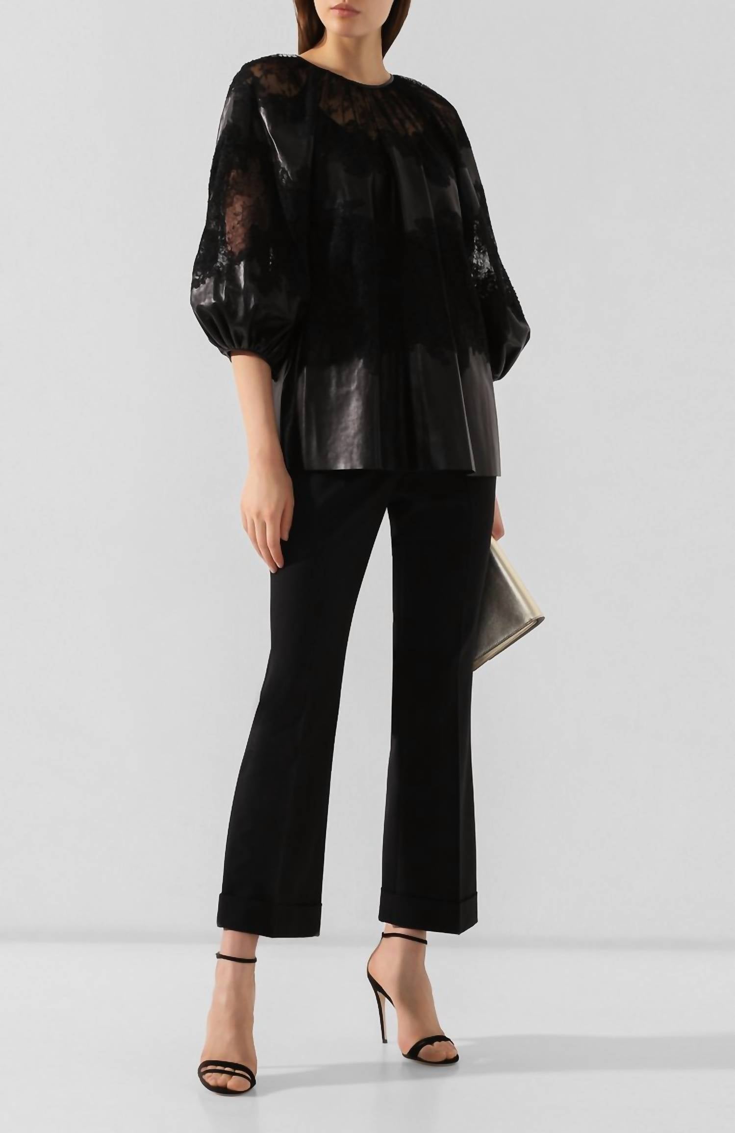 Valentino - Loose Glossy Leather Blouse