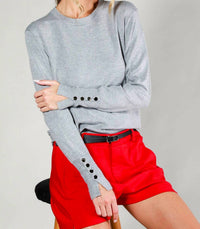 Vine & Love - Button Detail Knitted Sweater