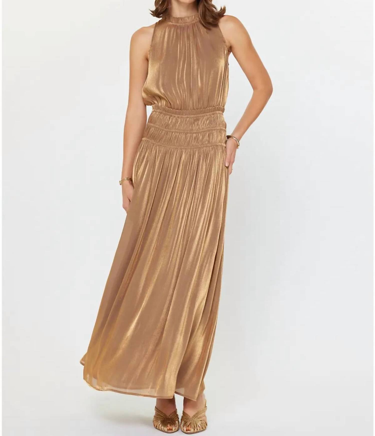 Current Air - Metallic Sleeveless Maxi Dress
