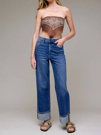 Hidden - Cuffed Stretch Dad Jean