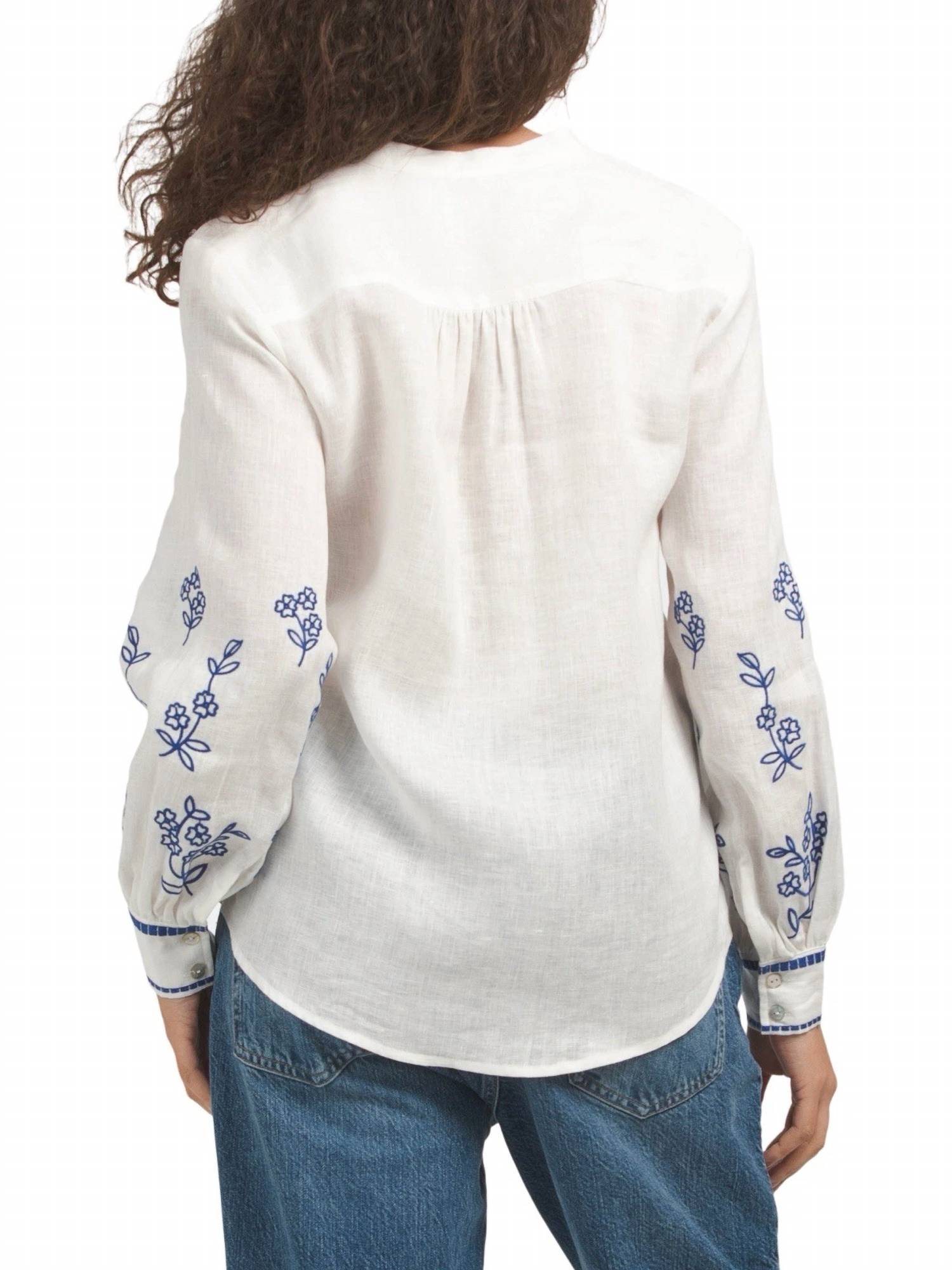 Elie Tahari - Embroidered Button Down Shirt