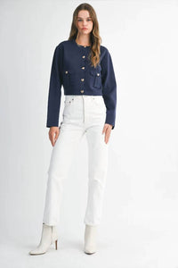 Mable - Knit Jacket With Scallop Edge