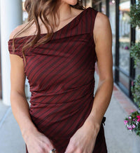 NIA Benedict One-shoulder Top in oxblood - women's shirt