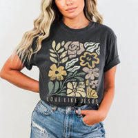 Comfort Colors Love Like Jesus Tees in multi - women's t-shirt