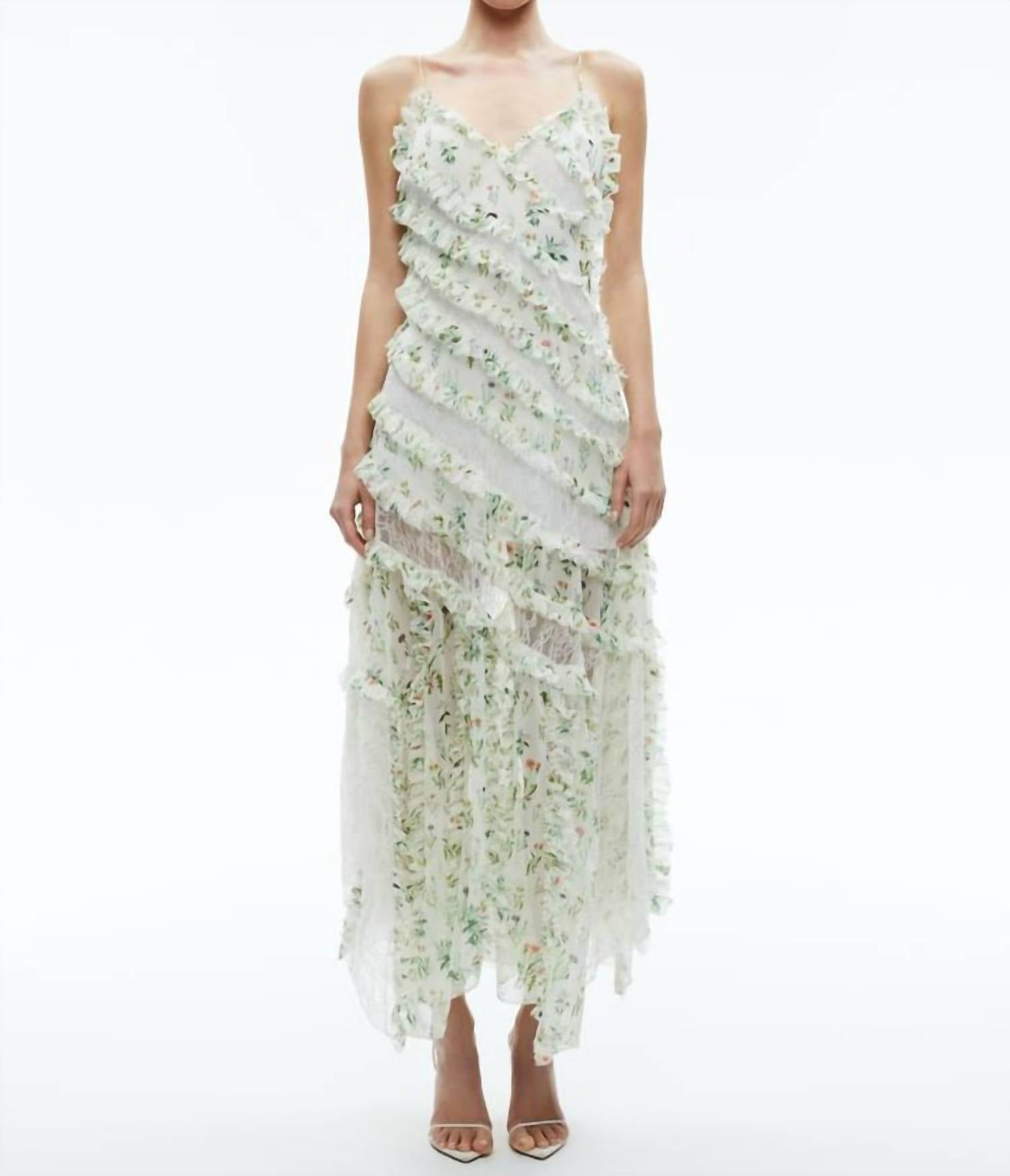 Alice + Olivia - Sondra Lace Ruffled Maxi Dress