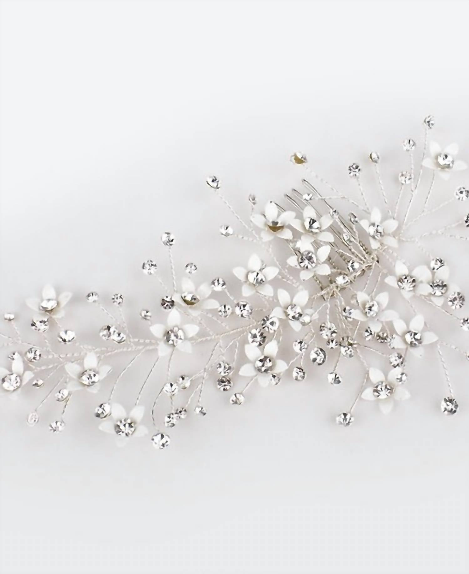 Design By Conception - Crystal Sprouts And Flowers Hair Piece