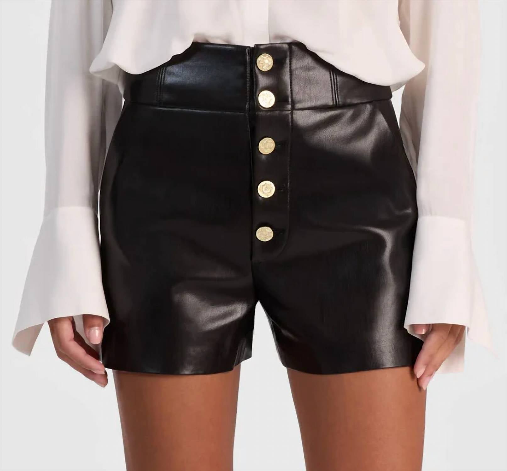 Alice + Olivia - Baylor Ultra High Rise Vegan Leather Short