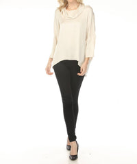 Joseph Ribkoff - Cowl Neck Satin Boxy Tunic Top