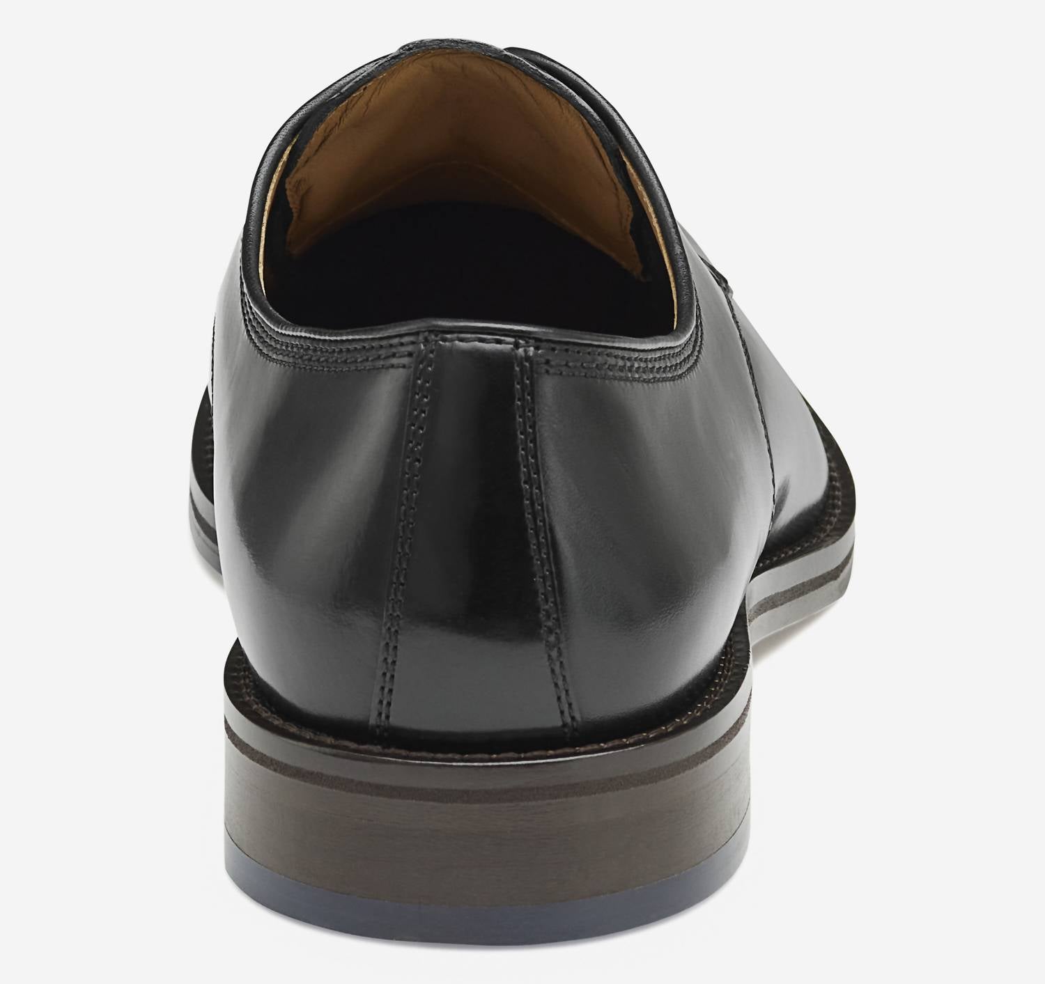 JOHNSTON & MURPHY Men's Meade Plain Toe Oxford Shoes in black - men's shoe - detail view