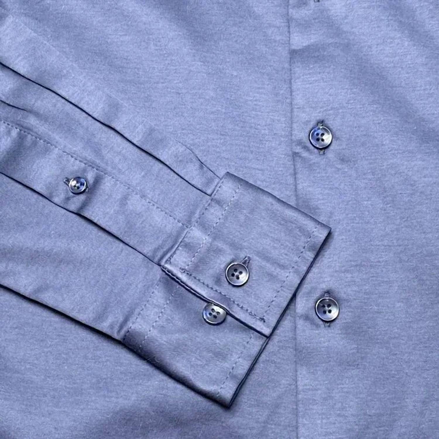 Icon Amsterdam Men’s The Luxe Button-up Shirt in navy blue - men's shirt - view 6