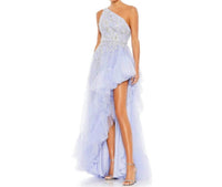 MAC DUGGAL One Shoulder Embellished Hi Low Gown in periwinkle - women's dress