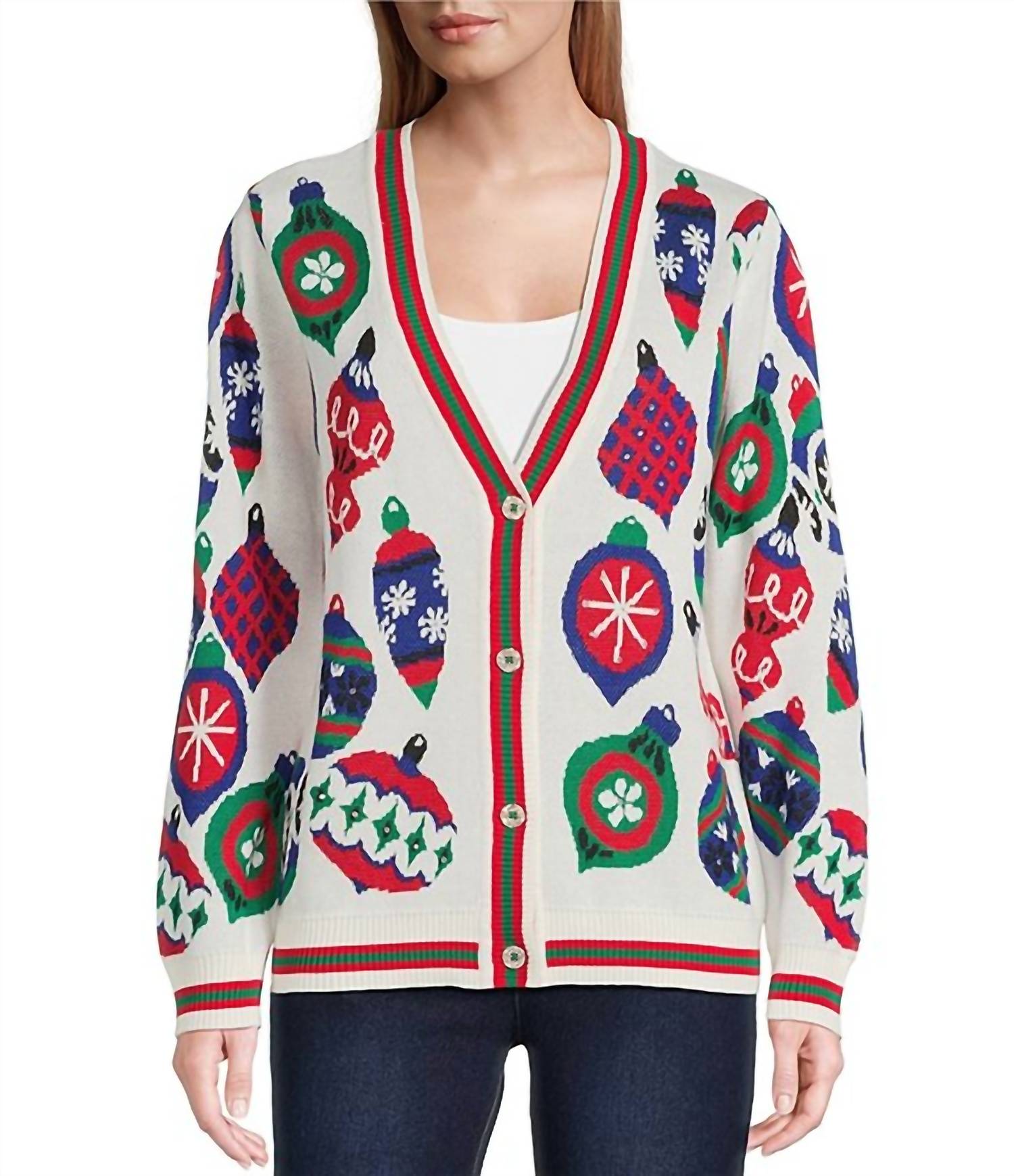 Multiples - Cuffed Button Front Cardigan With Embellishments