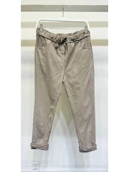 Venti6 - Women's Solid Crinkle Drawstring Joggers