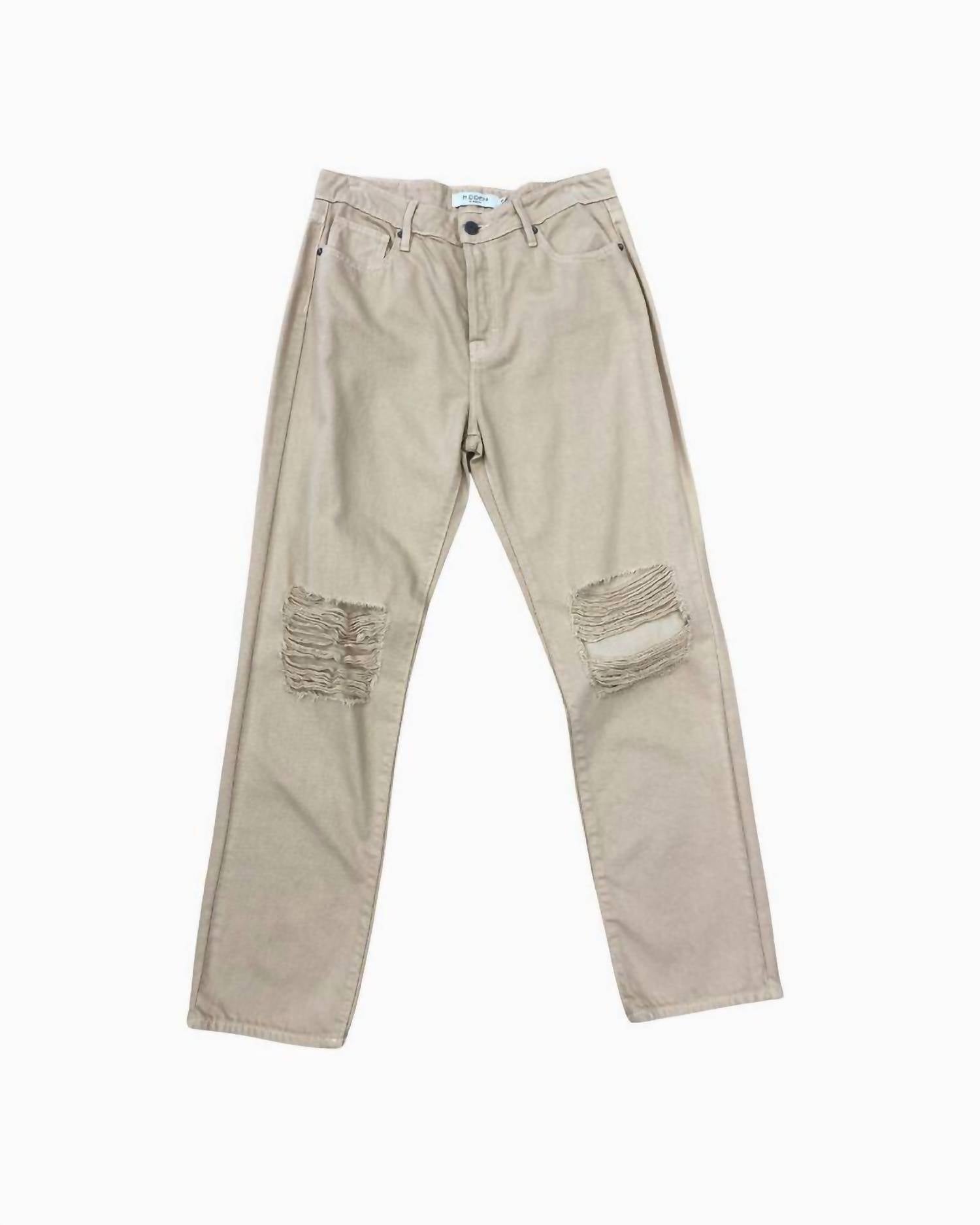 Hidden - Hi-rise Shredded Knee Jeans