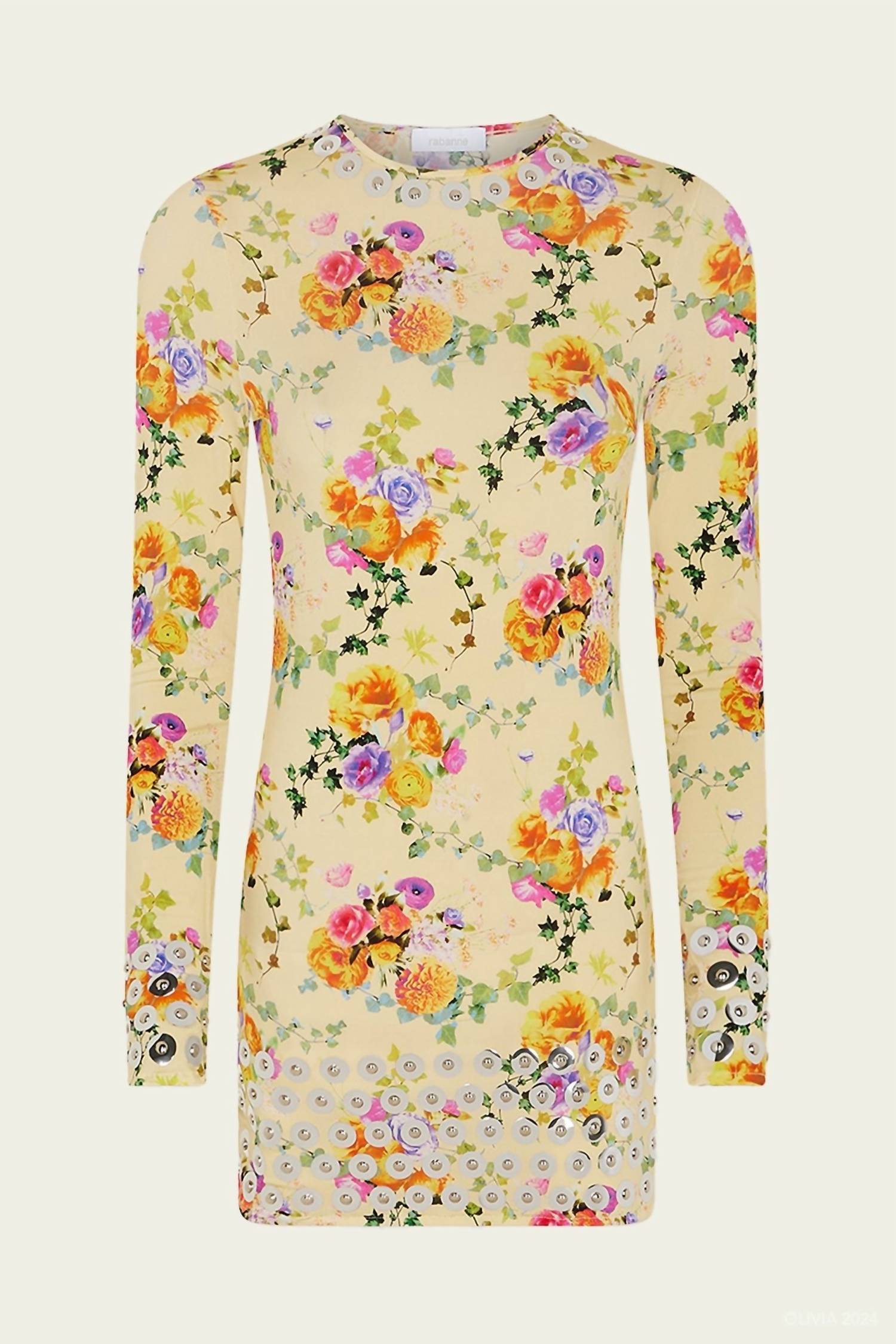 Rabanne - Floral-print Long-sleeve Top