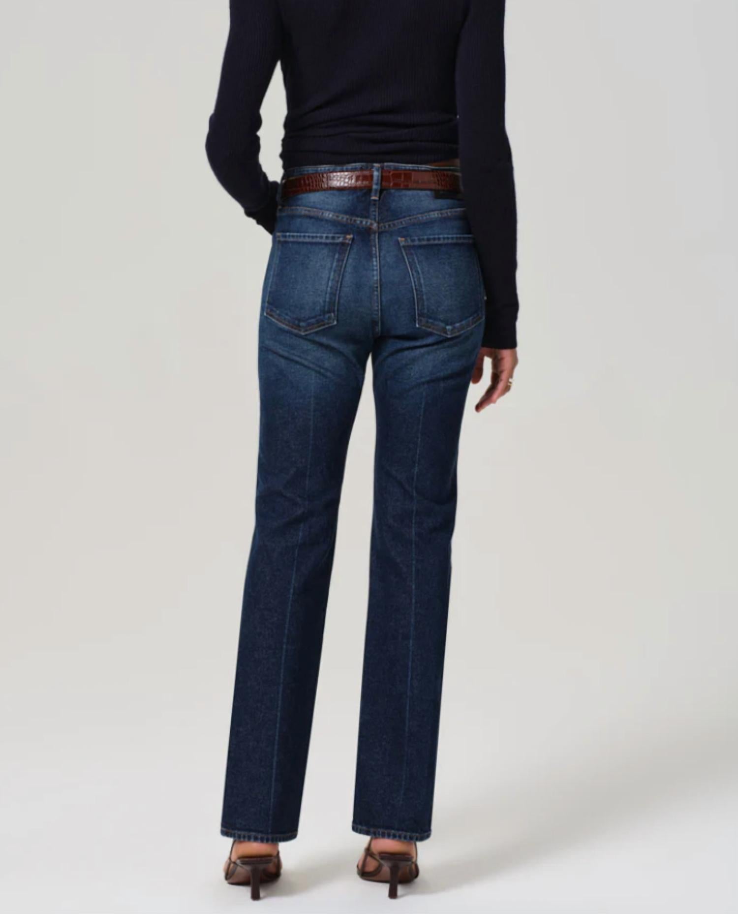 Citizens of Humanity Zurie Straight Leg Jeans in sutherland - women's jeans - detail view