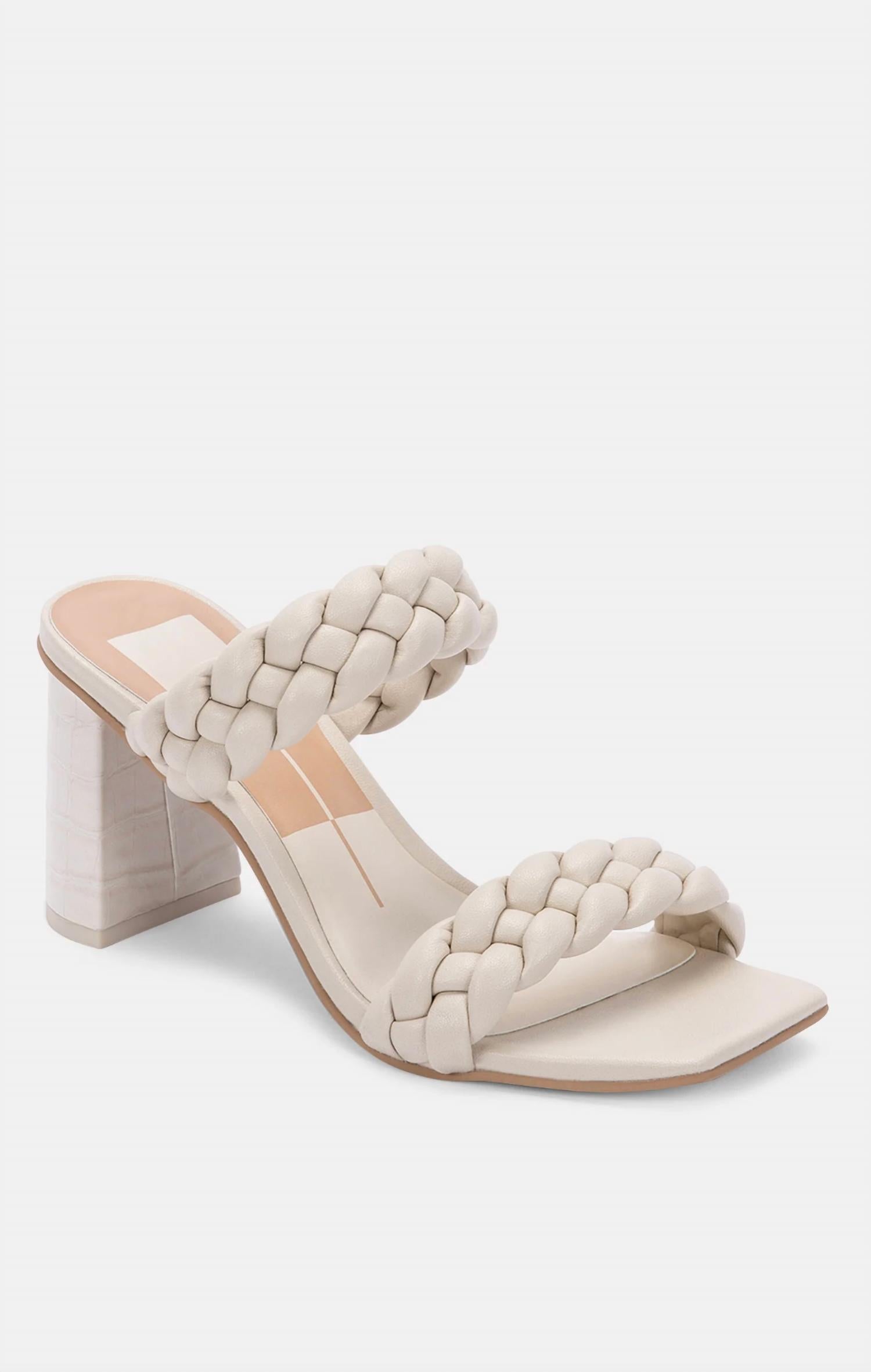 Dolce Vita Women's Paily Braided Block Heels in ivory stella - women's heels