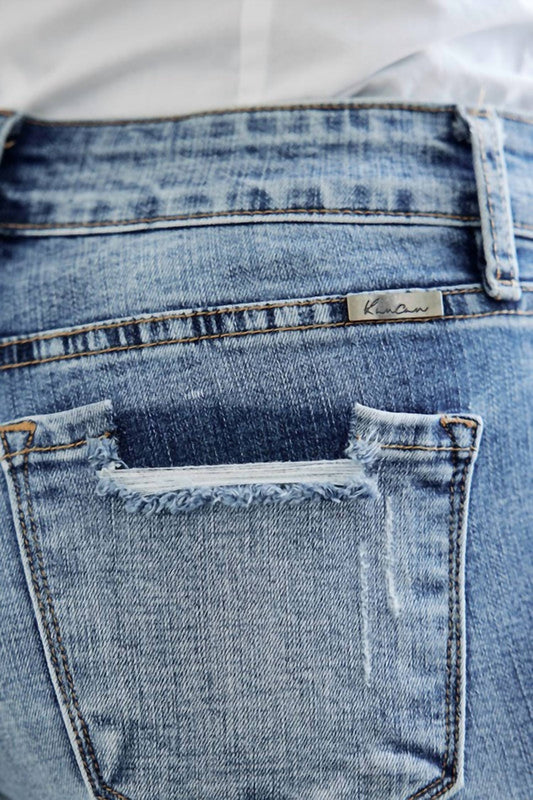 Kancan - Mckenna Mid Rise Hem Detail Ankle Skinny Jeans