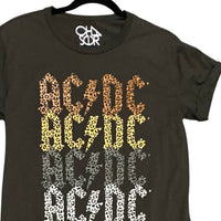 Chaser - Women's Flocked Animal Print Ac/dc Graphic Tee