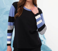 French Kyss - Color Block Sleeve Scoop Neck Tee