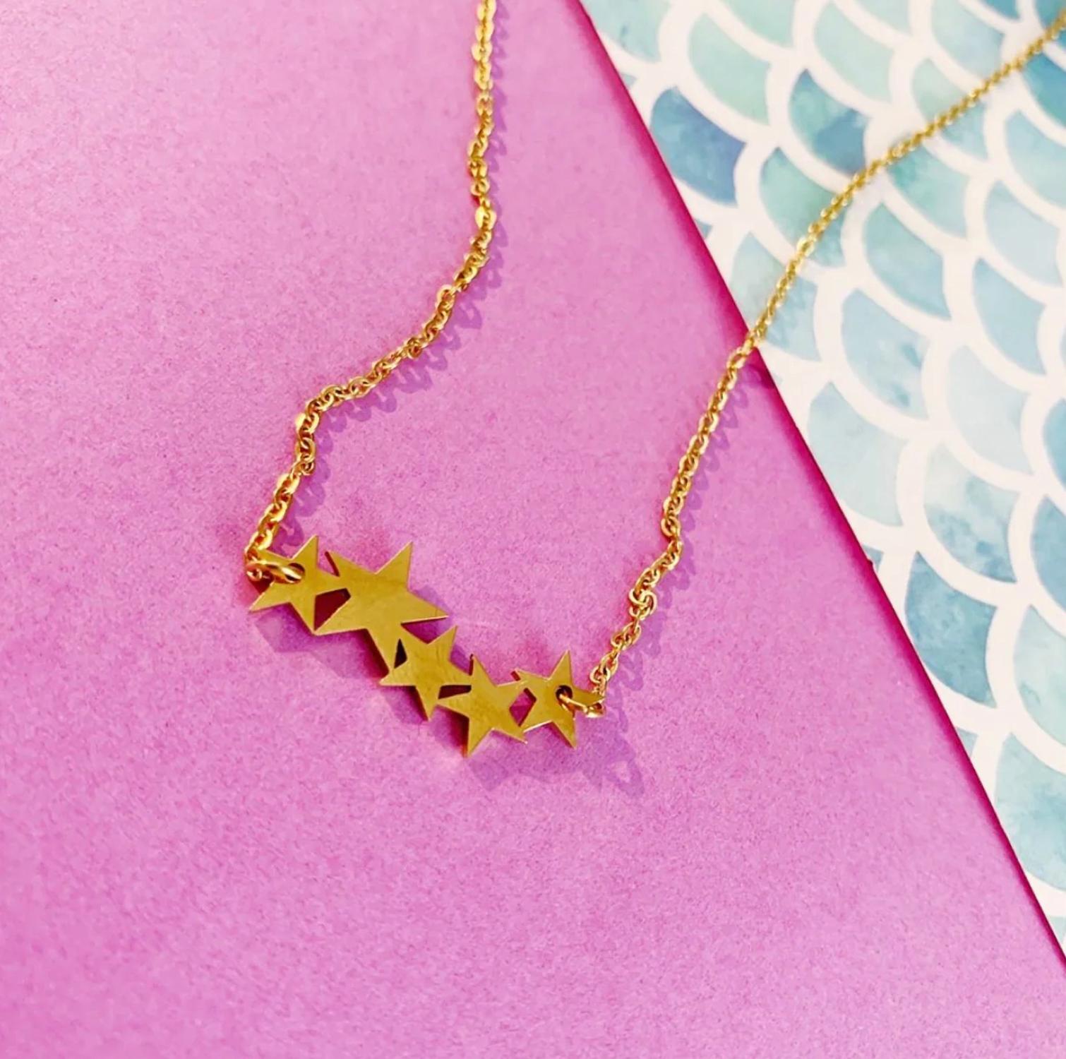 Harper & Jewels Women's Celestial Star Cluster Necklace in gold - women's jewelry - alternate view
