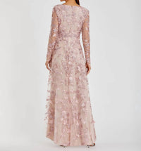Mac Duggal - Illusion Sleeve Floral Dress