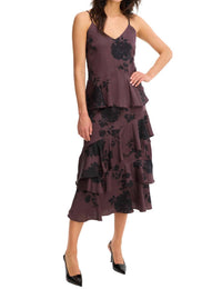 ALLISON NEW YORK Leilani Tank Top in brown floral - women's tank top - detail view
