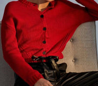Bella Dahl Tie Waist Cardigan in crimson cherry 1 - women's cardigan - view 4