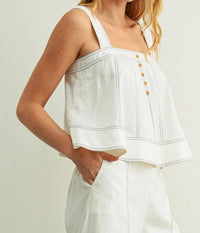 Miou Muse - STITCH DETAILED SLEEVELESS TOP