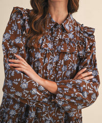 &Merci - Ruffle Trim Button Down Mini Dress