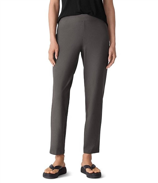 Eileen Fisher - Stretch Crepe Flat Front Slim Ankle Pants