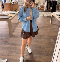 Bluivy - Denim Button Down Oversized Shirt
