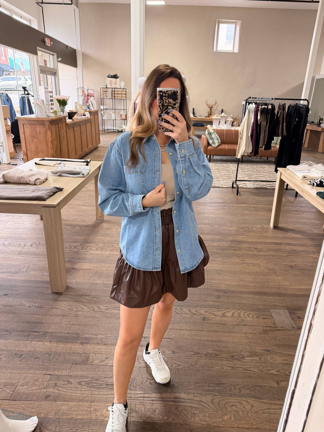 Bluivy - Denim Button Down Oversized Shirt