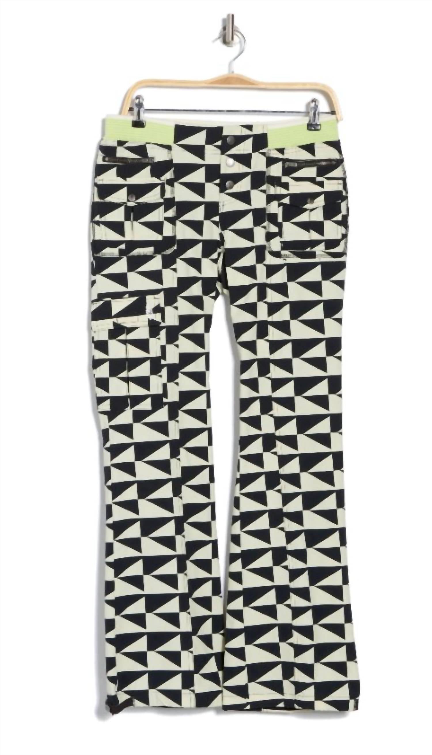 Free People Women’s Off The Grid Wide Leg Pants in black beige - women's pants - alternate view