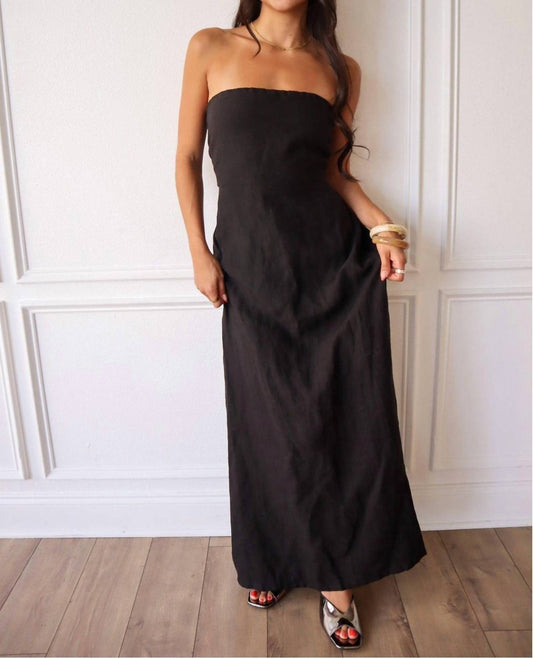 Olivaceous - Moonlight Linen Maxi Dress