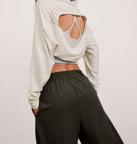 BEYOND YOGA Duet Two-way Convertible Shrug in fresh snow - women's sweater - detail view