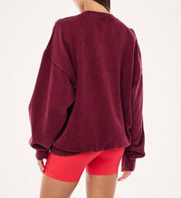 P.E. NATION Swerve 2.0 Sweat Oversized Fit in washed cabernet - women's top - view 5