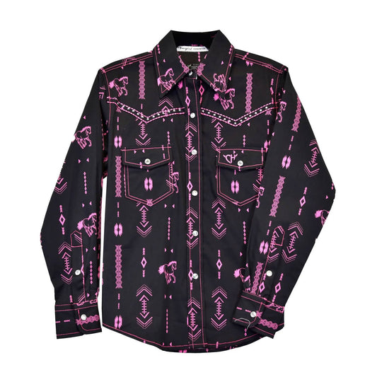 Cowgirl Hardware - Kids' Horse Aztec long sleeve Shirt