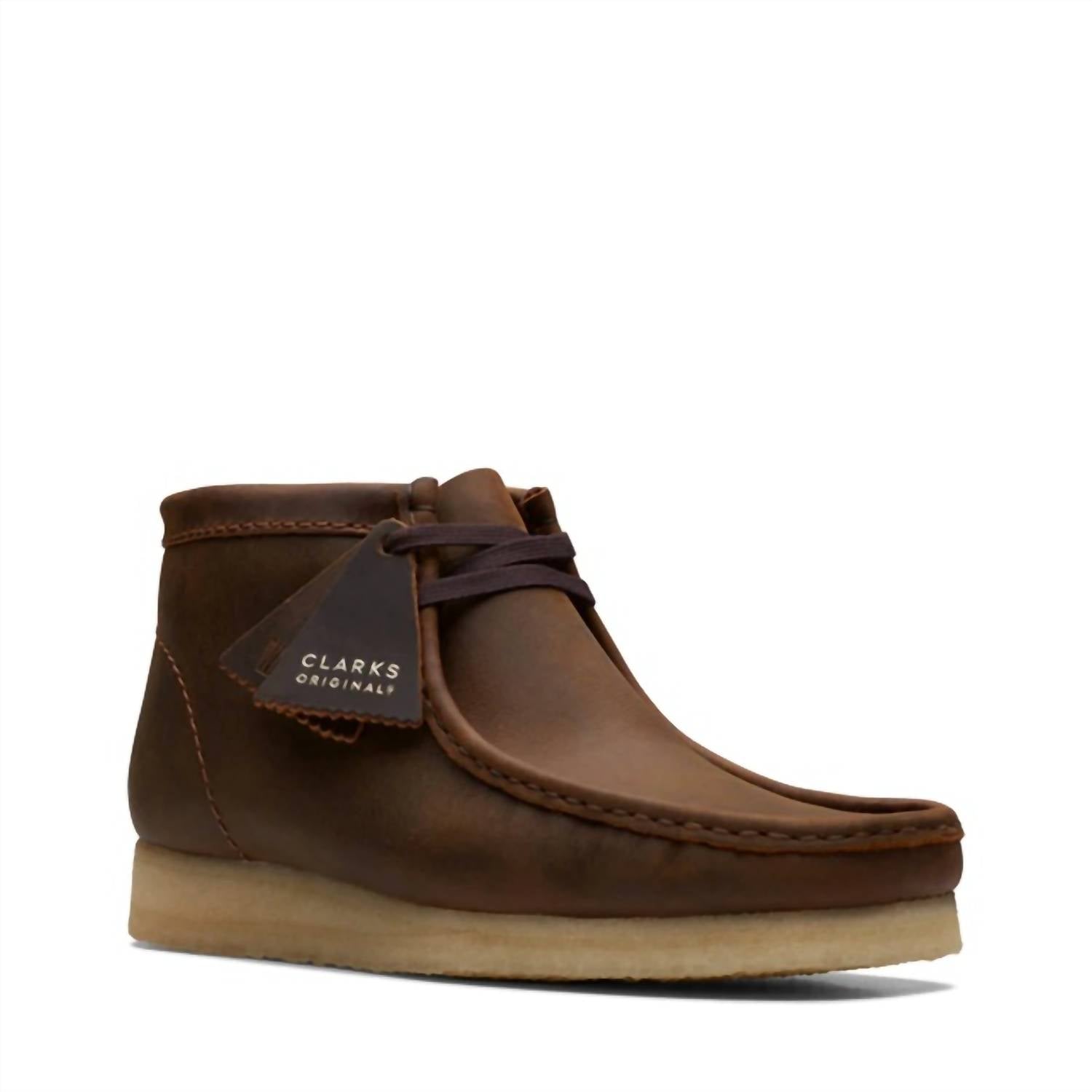 Clarks Men's Wallabee Boot in beeswax - men's boots - detail view