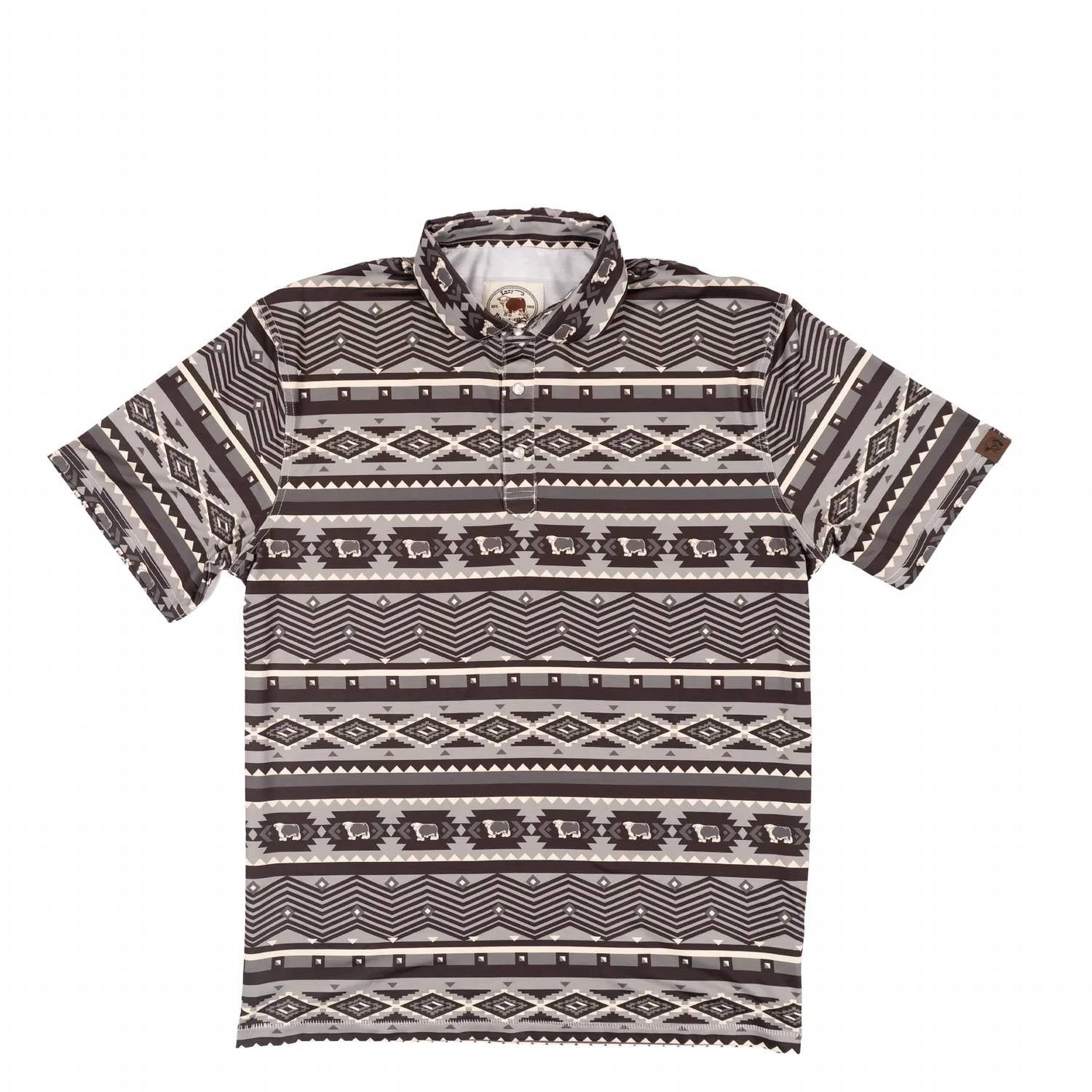 Lazy J Ranch - Men's Aztec Print Performance Polo Shirt