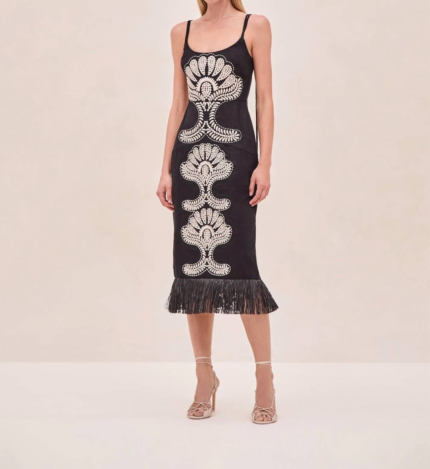 Alexis - Naturi Embroidered Midi Dress