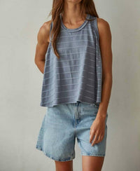 By Together - Knit Striped Round Neck Sleeveless Tank Top