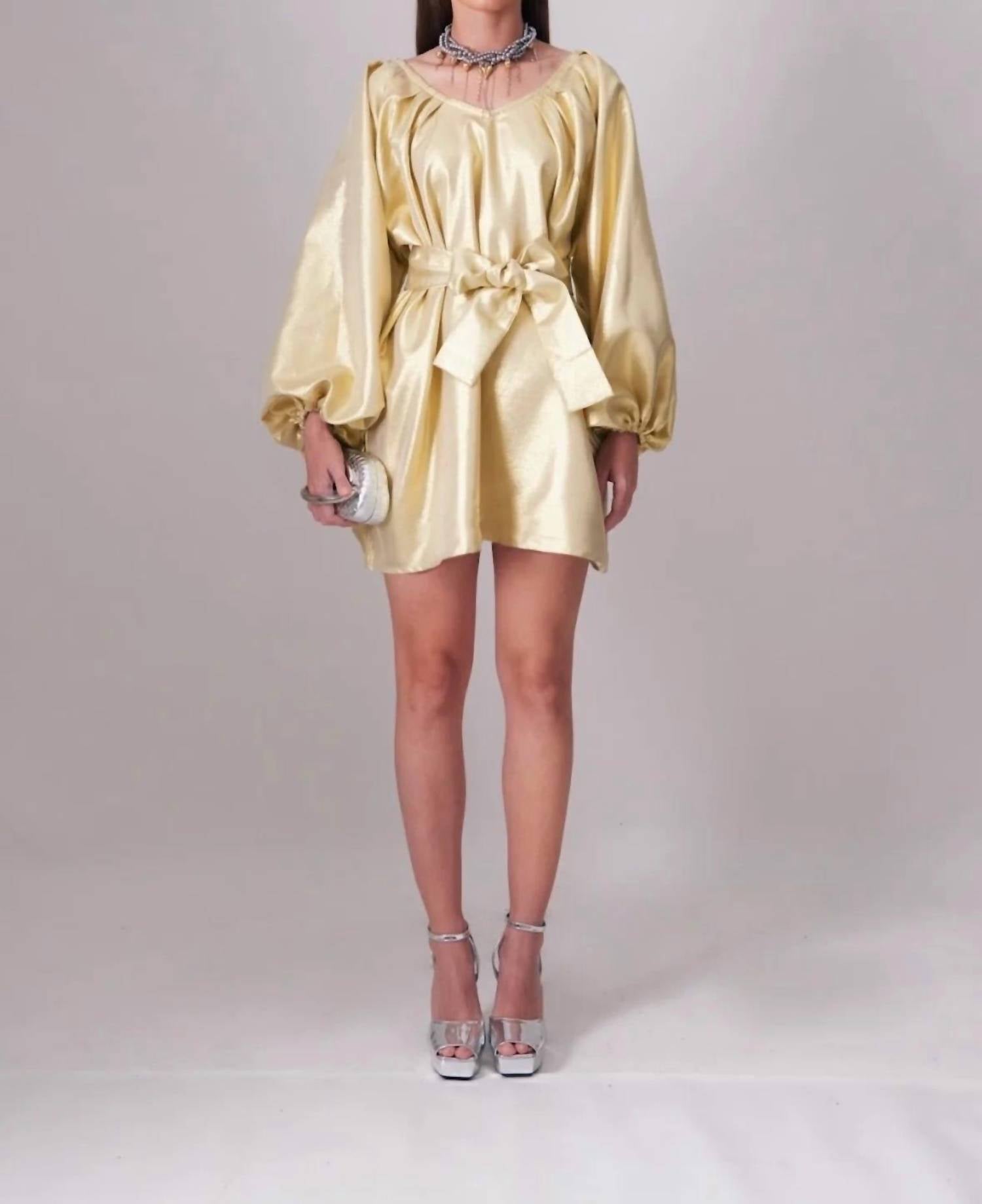 Tela Luxury Mercantile Golden Age Mini Dress in beige - women's dress
