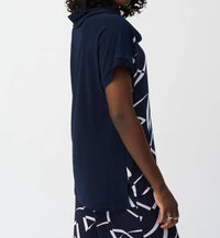 Joseph Ribkoff - Geometric Print Cowl Neck Top