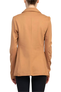 T Tahari - Notched Collar Two Button With Patch Pockets Knit Blazer