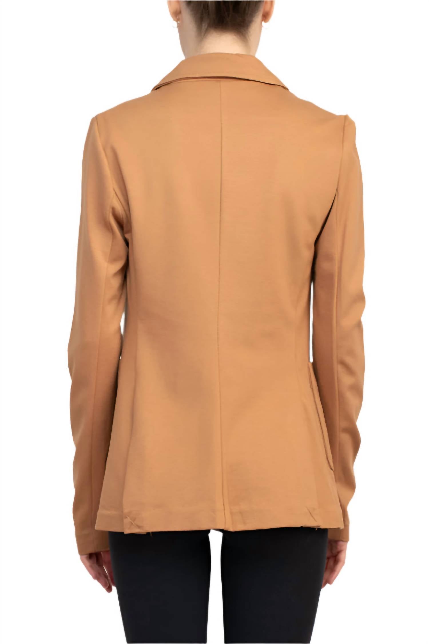 T Tahari - Notched Collar Two Button With Patch Pockets Knit Blazer
