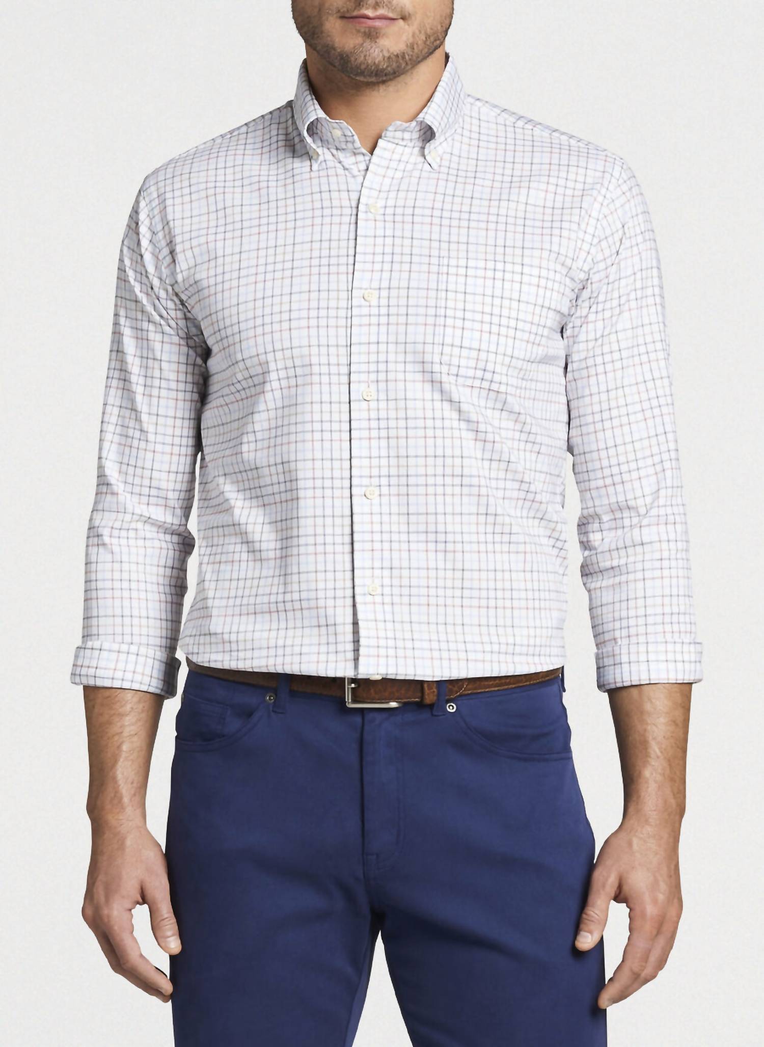 PETER MILLAR Allen Crown Lite Sport Shirt in white - men's shirt